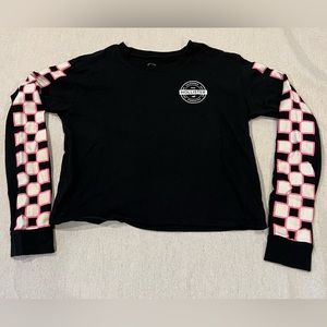 Hollister long sleeve checkered graphic tee